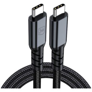 3MK Hyper Cable N-SERIES USB-C to USB-C Thunderbolt 4 Cable 2m 48V/5A 240W juodos spalvos - Image 2