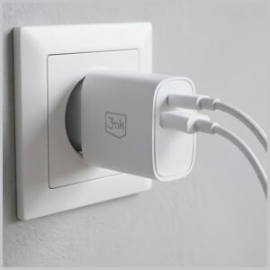 3MK FlowPower Laidinis įkroviklis USB-A + USB-C 25W PD QC4+ baltos spalvos - Image 6