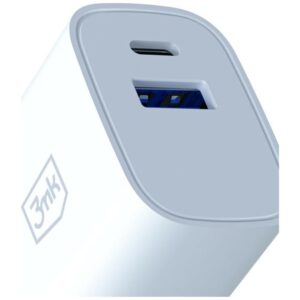 3MK FlowPower USB-A + USB-C 30W PD 3.0 QC4+ Laidinis įkroviklis, baltos spalvos - Image 7