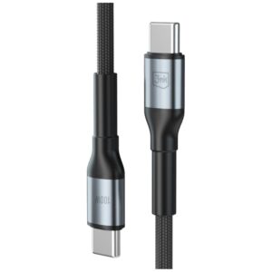 3MK Hyper Cable N-SERIES USB-C to USB-C cable, 1.5 m, 20 V/5 A, 100 W, juodos spalvos - Image 2