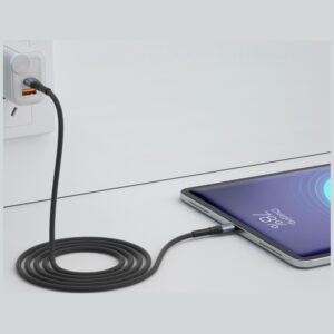3MK Hyper Cable N-SERIES USB-C to USB-C cable, 1.5 m, 20 V/5 A, 100 W, juodos spalvos - Image 4