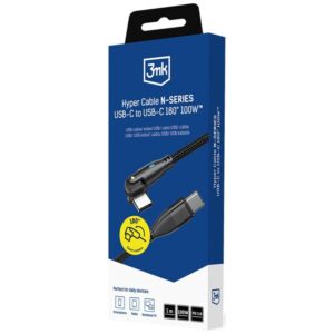 Kabelis 3MK Hyper Kabelis N-SERIES USB-C skirta USB-C 1m 20V/5A 100W juodos spalvos - Image 4