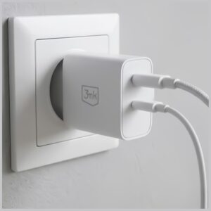 3MK FlowPower Laidinis įkroviklis USB-A + USB-C 45W PD 3.0 QC4+ baltos spalvos - Image 9