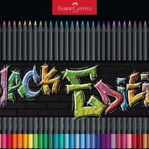 Spalvoti pieštukai Faber-Castell Black Edition, 36 pastelinių spalvų, metalinėje dėžutėje