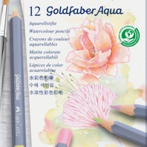 Akvareliniai pieštukai Faber-Castell Goldfaber Aqua Creative Studio, 12 pastelinių spalvų