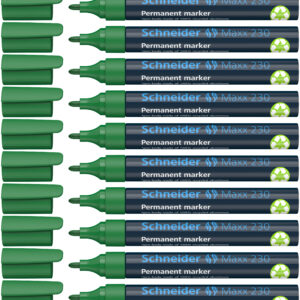 Permanentinis žymeklis Schneider 230, 1-3mm, apvaliu galiuku, žalios spalvos - Image 2