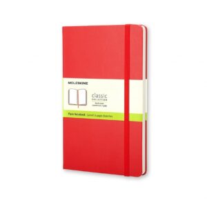 Užrašų knygutė Moleskine Classic 9x14cm, baltais lapais, kietu viršeliu, raudonos spalvos