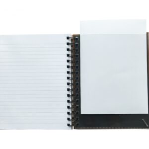 *Sąsiuvinis Premium, A5+, 60 lapų, su spirale šone ir perforacija, linijos +5x5 langeliai, aukso spalvos