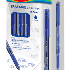 Gelinis rašiklis Keyroad 0.7mm, ištrinamas, mėlynos spalvos