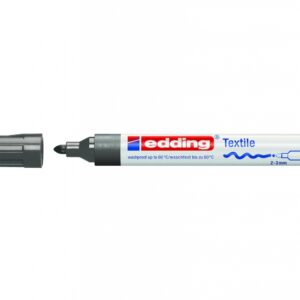 Tekstilės žymeklis Edding 4500, apvaliu galiuku, 2-3mm, pilkos spalvos