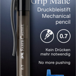 Automatinis pieštukas Faber-Castell Grip-Matic, 0,7 mm rudos spalvos + grafitai B 0,7 mm