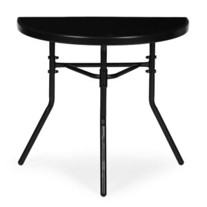 Semi-Circular Glass Coffee Table for Balcony, Terrace or Patio – Black, MultiGarden - Image 4