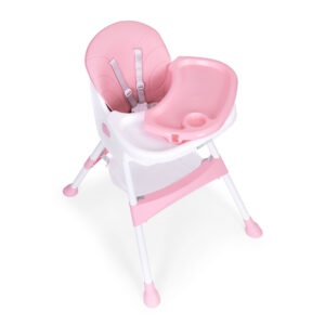 Vaikiška maitinimo kėdutė su padėklu ir krepšiu, 5 taškų saugos diržai, rožinė, ECOTOYS - Image 4