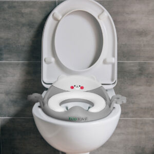 Vaikiška klozeto sėdynė su rankenomis, minkšta pagalvėlė, pilka, ECOTOYS - Image 4