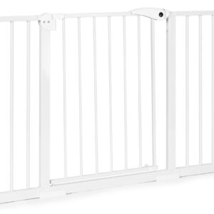 Safety Gate 74-132 cm for Stairs and Doors, Steel with Extra Panels White ECOTOYS - Image 4
