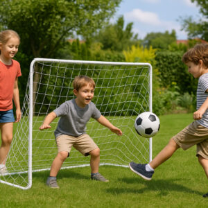 Du futbolo vartai su tinklu 180x122 cm, MOVEPRO - Image 4