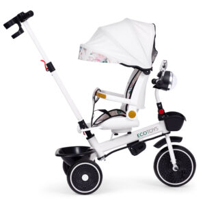 Tricycle stroller for children with swivel seat, push handle, and canopy, ECOTOYS - Image 4