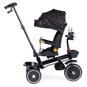 Tricycle stroller for children with swivel seat, push handle, black, ECOTOYS - Image 4