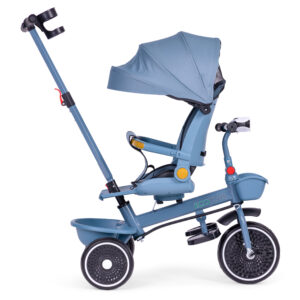 2-in-1 tricycle stroller, swivel seat, foldable canopy, blue, ECOTOYS - Image 4