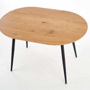 Valgomojo stalas Colorado, juodas/ąžuolo,120-160x80x74cm - Image 3