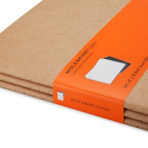 Užrašų knygutė Moleskine Cahier 19x25cm, linijomis, minkštu viršeliu, rudos spalvos, 3 vnt - Image 2