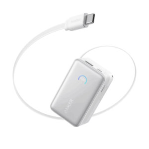 Anker Nano Power Bank 45W with Built-In Retractable USB-C Cable | A1638H21 | 10000 mAh | White - Image 1