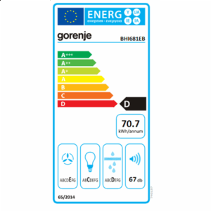 Gorenje | Hood | BHI681EB | Canopy | Energy efficiency class D | Width 58 cm | 370 m³/h | Mechanical control | LED | Black - Image 5