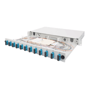 Fiber Optic Splice Box Front Panel, quick lock, 12x SC DX, 1U | DN-96200-QL | Grey - Image 2