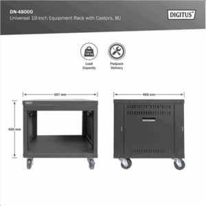 Digitus Universal 19-Inch Equipment Rack with Castors, 8U | DN-48000 - Image 5