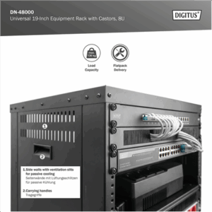 Digitus Universal 19-Inch Equipment Rack with Castors, 8U | DN-48000 - Image 6
