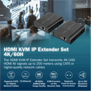 Digitus | HDMI KVM IP Extender Set, 4K/60Hz | DS-55355 - Image 2