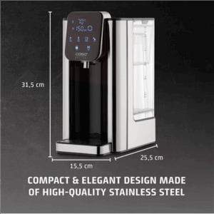 Caso HW 666 Inox | Turbo Hot Water Dispenser | Electric | 2200-2600 W | 2.7 L | Plastic/Stainless Steel | Stainless steel/Black - Image 2