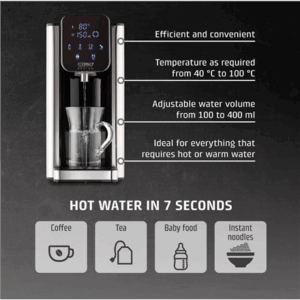 Caso HW 666 Inox | Turbo Hot Water Dispenser | Electric | 2200-2600 W | 2.7 L | Plastic/Stainless Steel | Stainless steel/Black - Image 3
