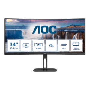 AOC | Curved Monitor | CU34V5C/BK | 34 " | VA | WQHD | 21:9 | 100 Hz | 4 ms | 3440 x 1440 | 300 cd/m² | HDMI ports quantity 1 - Image 2