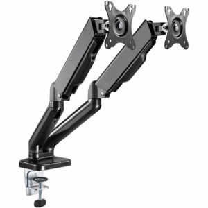 Goobay Desk Mount | Double Monitor Mount with Gas Spring | Swivel, Tilt, Rotation | 17-32 " | Maximum weight (capacity) 9 kg | Black - Image 3