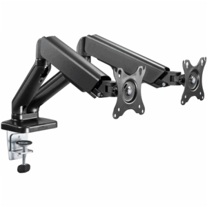 Goobay Desk Mount | Double Monitor Mount with Gas Spring | Swivel, Tilt, Rotation | 17-32 " | Maximum weight (capacity) 9 kg | Black - Image 4