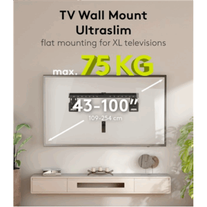 Goobay Wall mount | Ultraslim TV Wall Mount Basic FIXED (XL) | 43-100 " | Black - Image 2