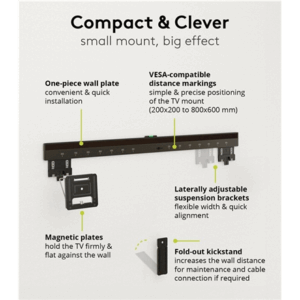 Goobay Wall mount | Ultraslim TV Wall Mount Basic FIXED (XL) | 43-100 " | Black - Image 3