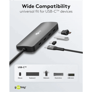 Goobay Slim 4-Port USB-Hub, USB-C auf USB-C, 10 Gbit/s, Grey | 76565 - Image 6