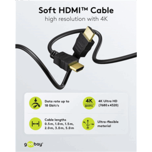 Goobay 80104 Soft HDMI High-Speed Cable with Ethernet | Soft | 3 m - Image 6