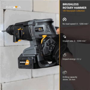 Batavia B.V. 18V Cordless Brushless Rotary Hammer SDS+, Without Battery and Charger in BMC - Image 5