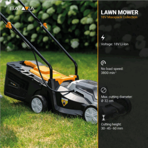 Batavia B.V. 18V Cordless Lawn Mower, 32 cm, Without battery and charger | Mowing Area 200 m² - Image 7
