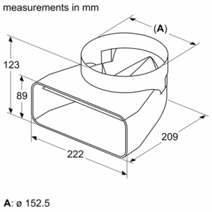 Bosch | Adapter duct 150 mm | HEZ9VDSI1 | Black - Image 2