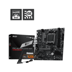 MSI PRO A620AM-G EVO WIFI | Processor family AMD | Processor socket AM5 | DDR5 | Number of SATA connectors 4 | Supported hard disk drive interfaces SATA, M.2 - Image 4