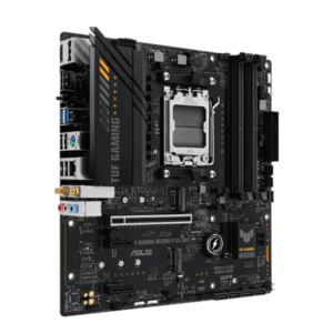 Asus | TUF GAMING A620M-PLUS WIFI | Processor family AMD | Processor socket AM5 | DDR5 DIMM | Memory slots 4 | Supported hard disk drive interfaces SATA, M.2 | Number of SATA connectors 4 | Chipset AMD A620 | Micro-ATX - Image 2