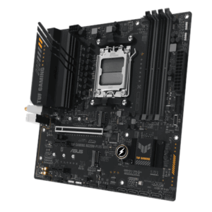 Asus | TUF GAMING A620M-PLUS WIFI | Processor family AMD | Processor socket AM5 | DDR5 DIMM | Memory slots 4 | Supported hard disk drive interfaces SATA, M.2 | Number of SATA connectors 4 | Chipset AMD A620 | Micro-ATX - Image 3