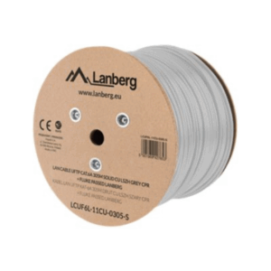 Lanberg | LAN Cable CAT.6A UFTP 305M Solid CU LSZH Grey CPR + Fluke Passed | LCUF6L-11CU-0305-S