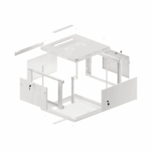 Lanberg | Rack cabinet 19" wall-mount 6U/600x600 for self-assembly with metal door (flat pack) | WF01-6606-00S | Grey - Image 7
