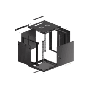 Lanberg | Rack cabinet 19" wall-mount 12U/600x600 for self-assembly with metal door (flat pack) | WF01-6612-00B | Black - Image 5