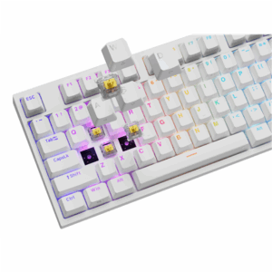Genesis Thor 404 | Mechanical Gaming Keyboard | Wired | US | Gateron Yellow Pro | White - Image 6